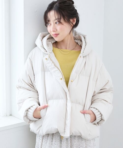 le.coeur blanc / ルクールブラン ダウンジャケット・ベスト | プリーツレイヤードフードショートダウン | 詳細9
