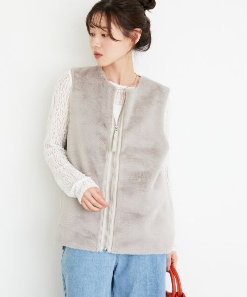 le.coeur blanc / ルクールブラン その他アウター | フェイクファームートンベスト | 詳細11