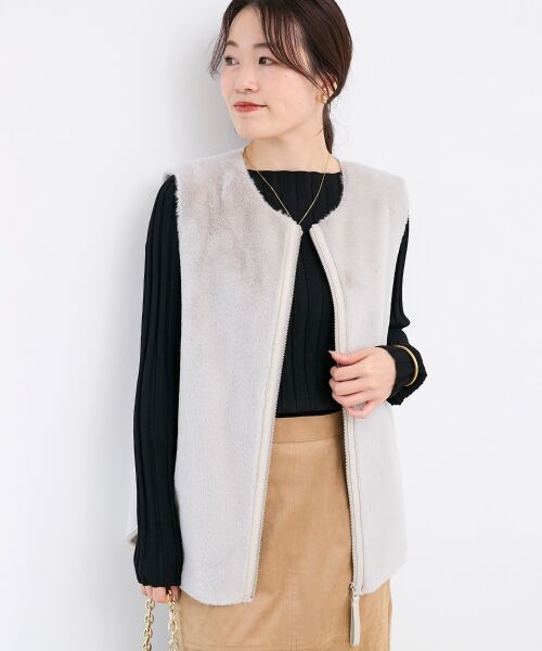 le.coeur blanc / ルクールブラン その他アウター | フェイクファームートンベスト | 詳細3