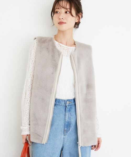 le.coeur blanc / ルクールブラン その他アウター | フェイクファームートンベスト | 詳細6