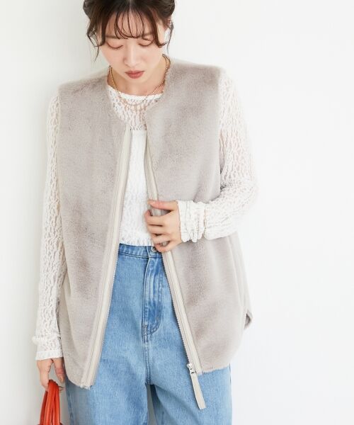 le.coeur blanc / ルクールブラン その他アウター | フェイクファームートンベスト | 詳細7