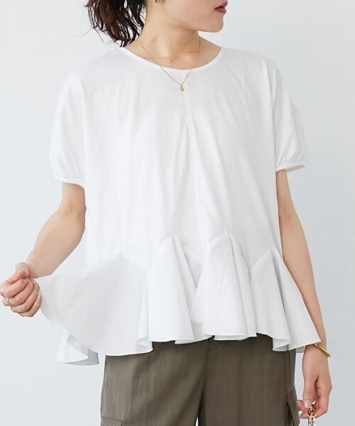le.coeur blanc / ルクールブラン カットソー | TORRAZZO DONNA裾フレアートップス | 詳細13