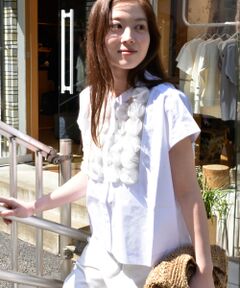 le.coeur blanc / ルクールブラン シャツ・ブラウス | 《手洗い可能》TORRAZZO DONNAフラワーモチーフフレンチスリーブ