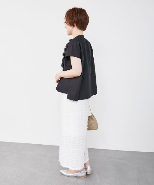 le.coeur blanc / ルクールブラン シャツ・ブラウス | 《手洗い可能》TORRAZZO DONNAフラワーモチーフフレンチスリーブ | 詳細10