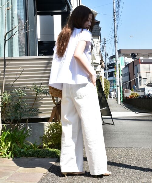 le.coeur blanc / ルクールブラン シャツ・ブラウス | 《手洗い可能》TORRAZZO DONNAフラワーモチーフフレンチスリーブ | 詳細18