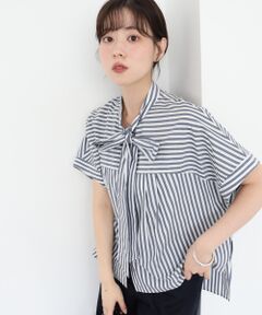 le.coeur blanc / ルクールブラン シャツ・ブラウス | 《手洗い可能》ストライプドルマンボウタイシャツ