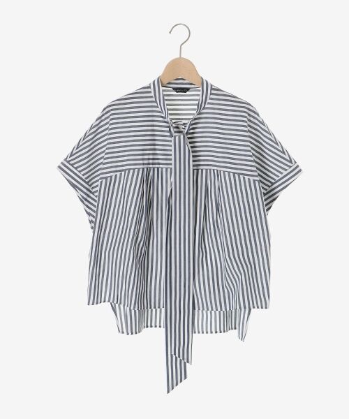le.coeur blanc / ルクールブラン シャツ・ブラウス | 《手洗い可能》ストライプドルマンボウタイシャツ | 詳細1