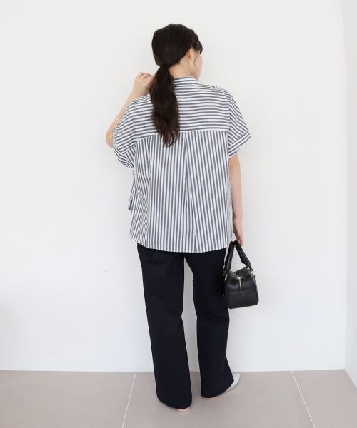 le.coeur blanc / ルクールブラン シャツ・ブラウス | 《手洗い可能》ストライプドルマンボウタイシャツ | 詳細11