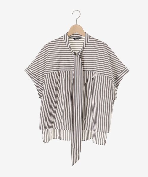 le.coeur blanc / ルクールブラン シャツ・ブラウス | 《手洗い可能》ストライプドルマンボウタイシャツ | 詳細12
