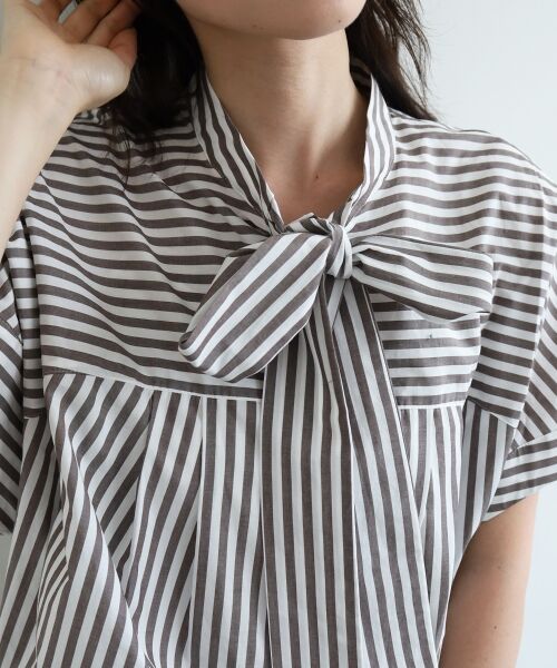 le.coeur blanc / ルクールブラン シャツ・ブラウス | 《手洗い可能》ストライプドルマンボウタイシャツ | 詳細16