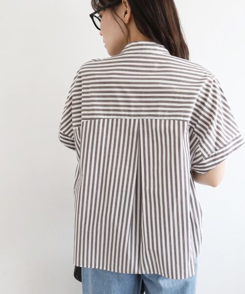 le.coeur blanc / ルクールブラン シャツ・ブラウス | 《手洗い可能》ストライプドルマンボウタイシャツ | 詳細17