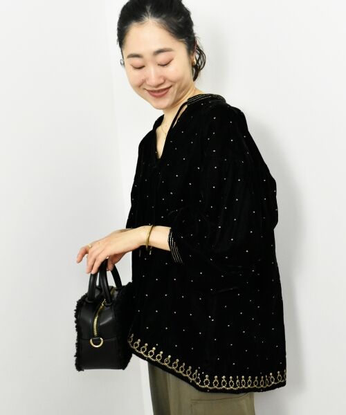 le.coeur blanc / ルクールブラン シャツ・ブラウス | TORRAZZO DONNAベロア刺繍ブラウス | 詳細5