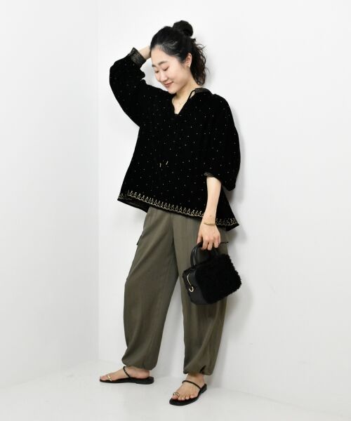 le.coeur blanc / ルクールブラン シャツ・ブラウス | TORRAZZO DONNAベロア刺繍ブラウス | 詳細9