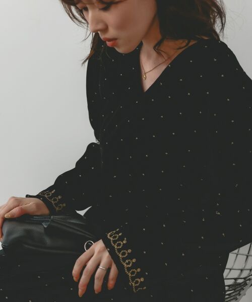 le.coeur blanc / ルクールブラン ロング・マキシ丈ワンピース | TORRAZZO DONNAベロア刺繍ワンピース | 詳細10