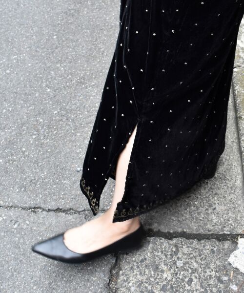 le.coeur blanc / ルクールブラン ロング・マキシ丈ワンピース | TORRAZZO DONNAベロア刺繍ワンピース | 詳細19