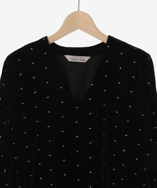 le.coeur blanc / ルクールブラン ロング・マキシ丈ワンピース | TORRAZZO DONNAベロア刺繍ワンピース | 詳細23