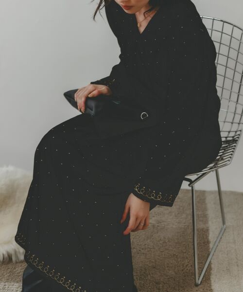 le.coeur blanc / ルクールブラン ロング・マキシ丈ワンピース | TORRAZZO DONNAベロア刺繍ワンピース | 詳細9