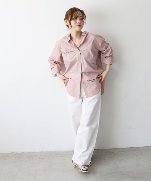 le.coeur blanc / ルクールブラン シャツ・ブラウス | 《WEB限定アイテム》レタリング刺繍シャツ | 詳細10