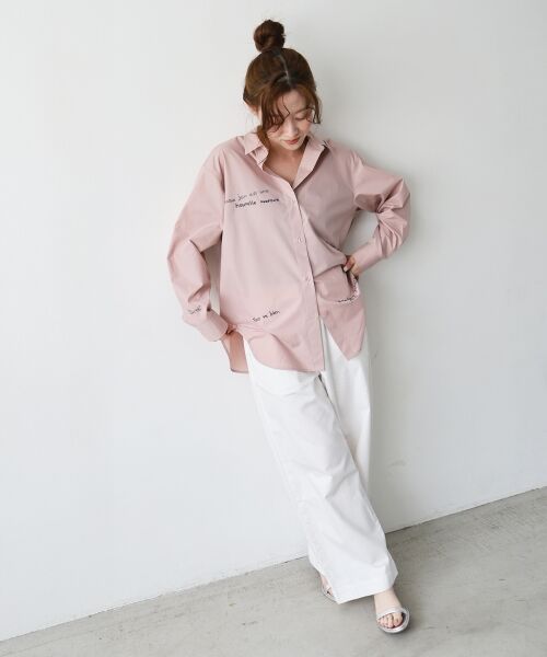 le.coeur blanc / ルクールブラン シャツ・ブラウス | 《WEB限定アイテム》レタリング刺繍シャツ | 詳細12