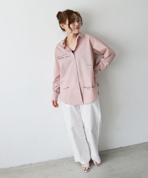 le.coeur blanc / ルクールブラン シャツ・ブラウス | 《WEB限定アイテム》レタリング刺繍シャツ | 詳細13