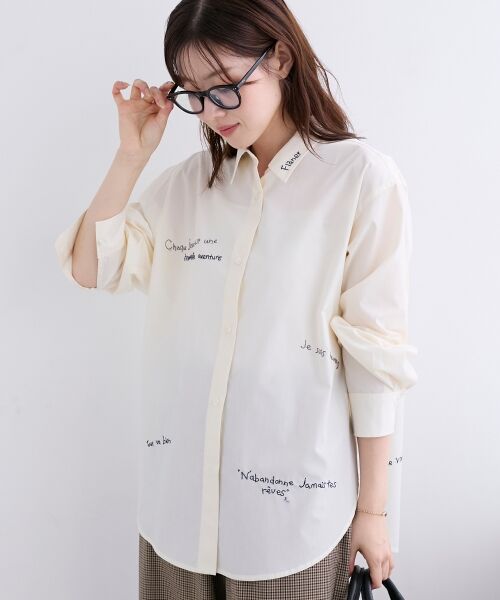 le.coeur blanc / ルクールブラン シャツ・ブラウス | 《WEB限定アイテム》レタリング刺繍シャツ | 詳細17