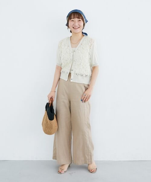 le.coeur blanc / ルクールブラン カーディガン・ボレロ | チュール刺繍ハーフスリーブカーディガン | 詳細26