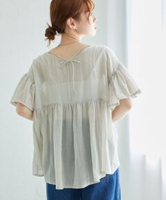 le.coeur blanc / ルクールブラン シャツ・ブラウス | 《WEB限定アイテム》バックリボンガーゼブラウス