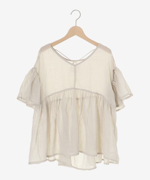 le.coeur blanc / ルクールブラン シャツ・ブラウス | 《WEB限定アイテム》バックリボンガーゼブラウス | 詳細1