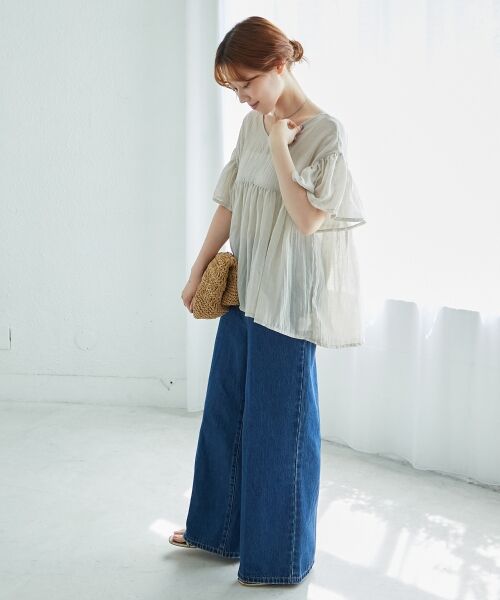 le.coeur blanc / ルクールブラン シャツ・ブラウス | 《WEB限定アイテム》バックリボンガーゼブラウス | 詳細10