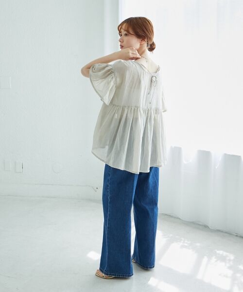 le.coeur blanc / ルクールブラン シャツ・ブラウス | 《WEB限定アイテム》バックリボンガーゼブラウス | 詳細11