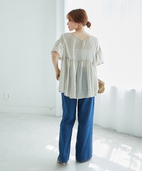 le.coeur blanc / ルクールブラン シャツ・ブラウス | 《WEB限定アイテム》バックリボンガーゼブラウス | 詳細12