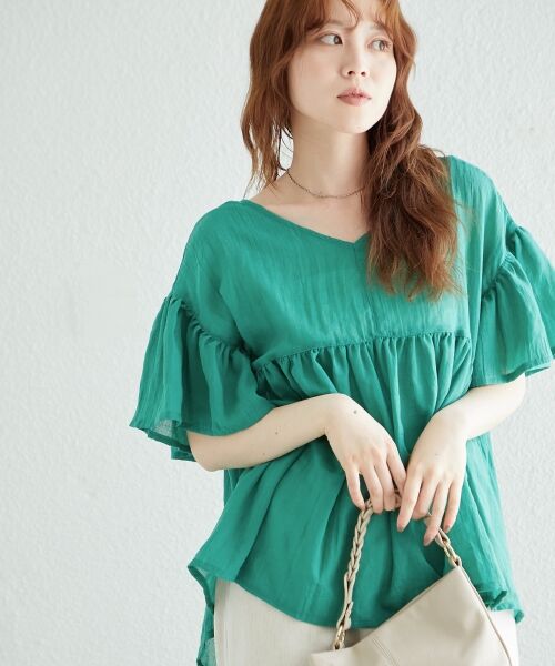 le.coeur blanc / ルクールブラン シャツ・ブラウス | 《WEB限定アイテム》バックリボンガーゼブラウス | 詳細14