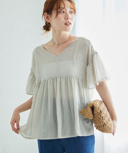 le.coeur blanc / ルクールブラン シャツ・ブラウス | 《WEB限定アイテム》バックリボンガーゼブラウス | 詳細2