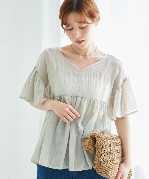 le.coeur blanc / ルクールブラン シャツ・ブラウス | 《WEB限定アイテム》バックリボンガーゼブラウス | 詳細3