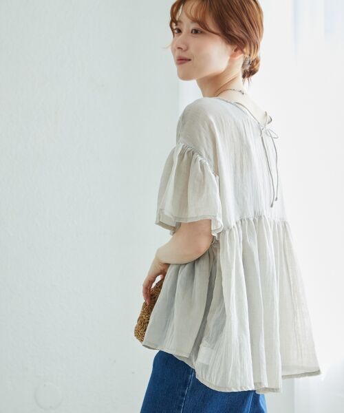 le.coeur blanc / ルクールブラン シャツ・ブラウス | 《WEB限定アイテム》バックリボンガーゼブラウス | 詳細4