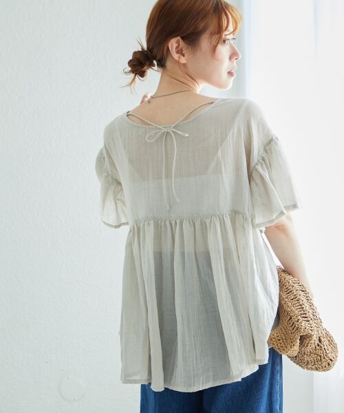 le.coeur blanc / ルクールブラン シャツ・ブラウス | 《WEB限定アイテム》バックリボンガーゼブラウス | 詳細6