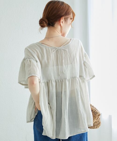 le.coeur blanc / ルクールブラン シャツ・ブラウス | 《WEB限定アイテム》バックリボンガーゼブラウス | 詳細7