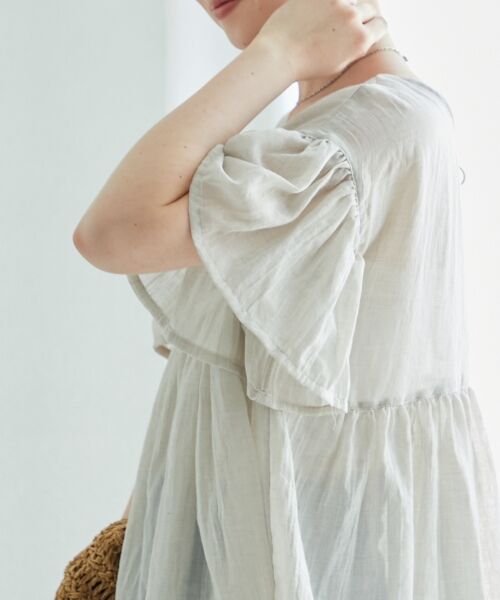 le.coeur blanc / ルクールブラン シャツ・ブラウス | 《WEB限定アイテム》バックリボンガーゼブラウス | 詳細8