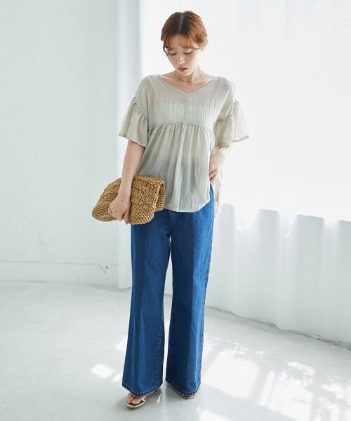 le.coeur blanc / ルクールブラン シャツ・ブラウス | 《WEB限定アイテム》バックリボンガーゼブラウス | 詳細9