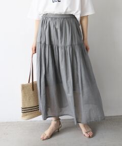 le.coeur blanc / ルクールブラン ロング・マキシ丈スカート | 《WEB限定アイテム》ローンギャザーティアードスカート