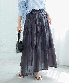 le.coeur blanc / ルクールブラン ロング・マキシ丈スカート | 《WEB限定アイテム》ローンギャザーティアードスカート