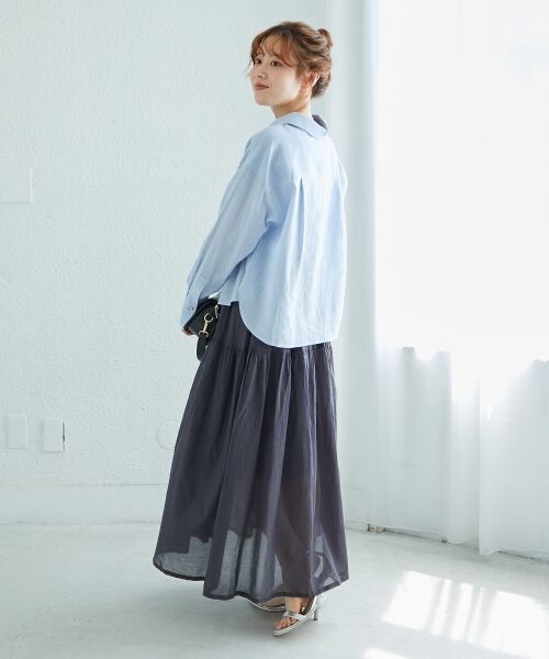 le.coeur blanc / ルクールブラン ロング・マキシ丈スカート | 《WEB限定アイテム》ローンギャザーティアードスカート | 詳細10