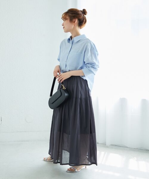 le.coeur blanc / ルクールブラン ロング・マキシ丈スカート | 《WEB限定アイテム》ローンギャザーティアードスカート | 詳細11