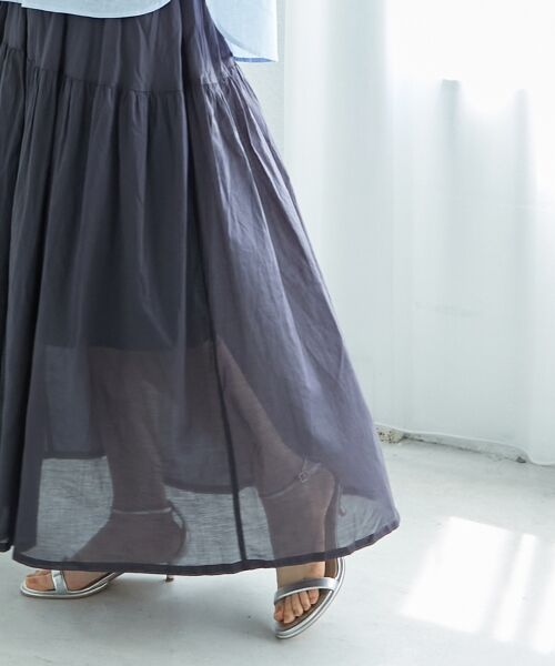 le.coeur blanc / ルクールブラン ロング・マキシ丈スカート | 《WEB限定アイテム》ローンギャザーティアードスカート | 詳細12