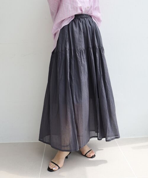 le.coeur blanc / ルクールブラン ロング・マキシ丈スカート | 《WEB限定アイテム》ローンギャザーティアードスカート | 詳細14