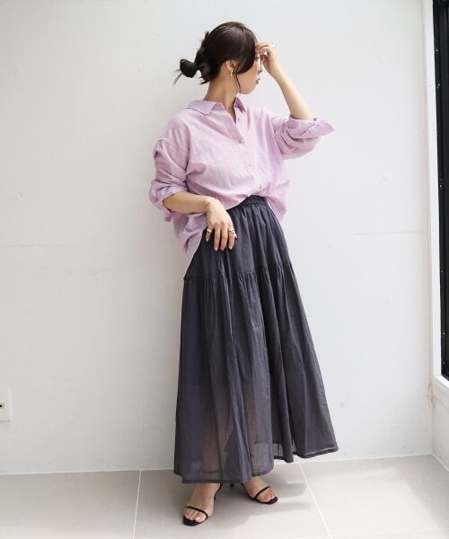 le.coeur blanc / ルクールブラン ロング・マキシ丈スカート | 《WEB限定アイテム》ローンギャザーティアードスカート | 詳細16