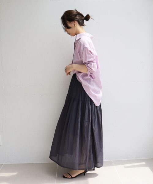 le.coeur blanc / ルクールブラン ロング・マキシ丈スカート | 《WEB限定アイテム》ローンギャザーティアードスカート | 詳細18