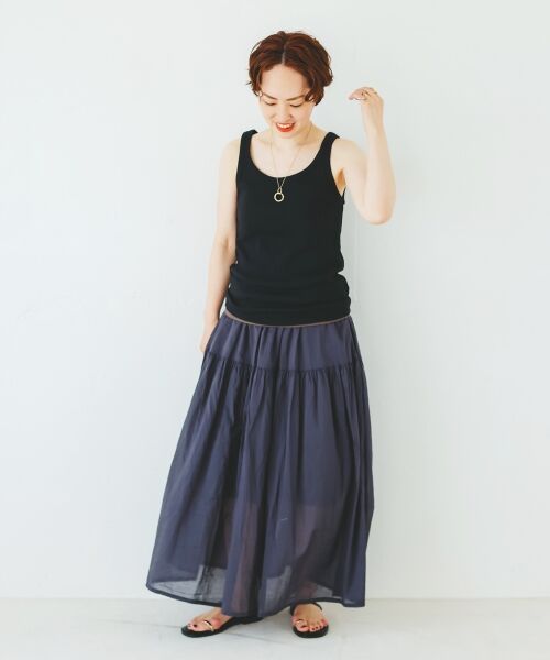 le.coeur blanc / ルクールブラン ロング・マキシ丈スカート | 《WEB限定アイテム》ローンギャザーティアードスカート | 詳細19