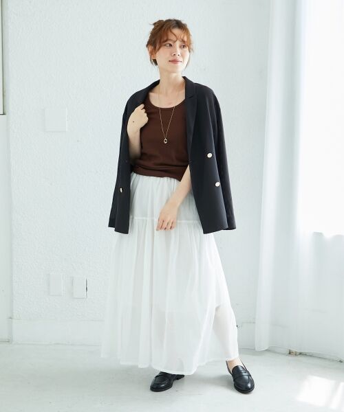 le.coeur blanc / ルクールブラン ロング・マキシ丈スカート | 《WEB限定アイテム》ローンギャザーティアードスカート | 詳細22