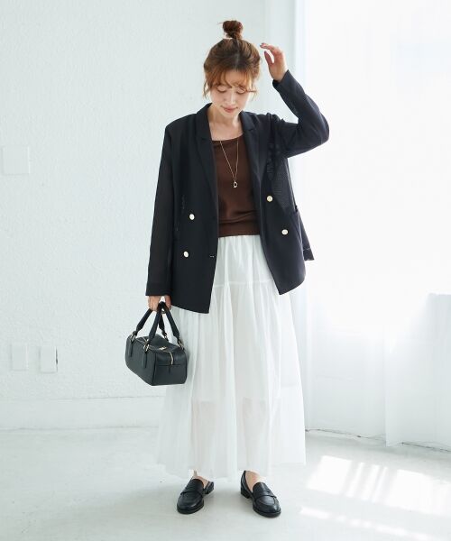 le.coeur blanc / ルクールブラン ロング・マキシ丈スカート | 《WEB限定アイテム》ローンギャザーティアードスカート | 詳細23